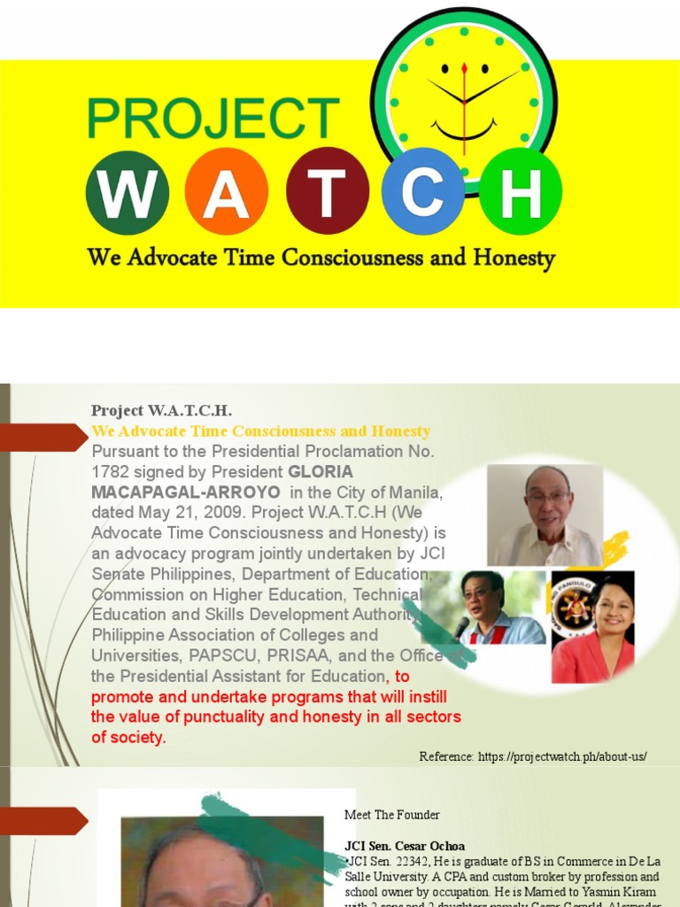 Project W.A.T.C.H. Advocacy Overview | PDF | Philippines | Government
