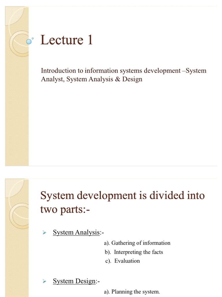 Introduction To Information Systems Development | PDF | System ...
