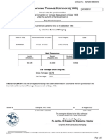 International Tonnage Certificate for Synergy