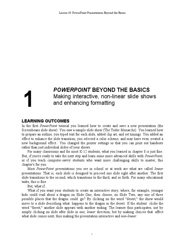 Powerpoint Beyond The Basics | PDF | Microsoft Office 2010 | Microsoft ...