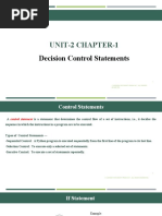 Unit-2 Chapter-1: Decision Control Statements