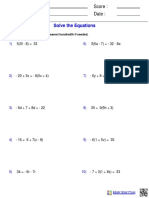 Pre-Algebra Equations Multiple Integers