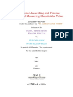 International Accounting and Finance Creating and Measuring Shareholder Value