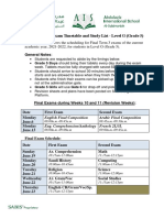 Final Term 3 Exam Timetable and Study List - Level G (Grade 5)