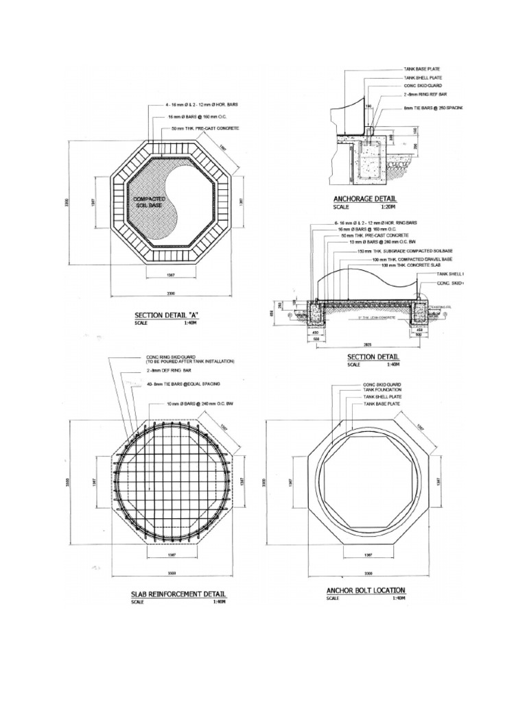20m3 Tank Foundation Design | PDF