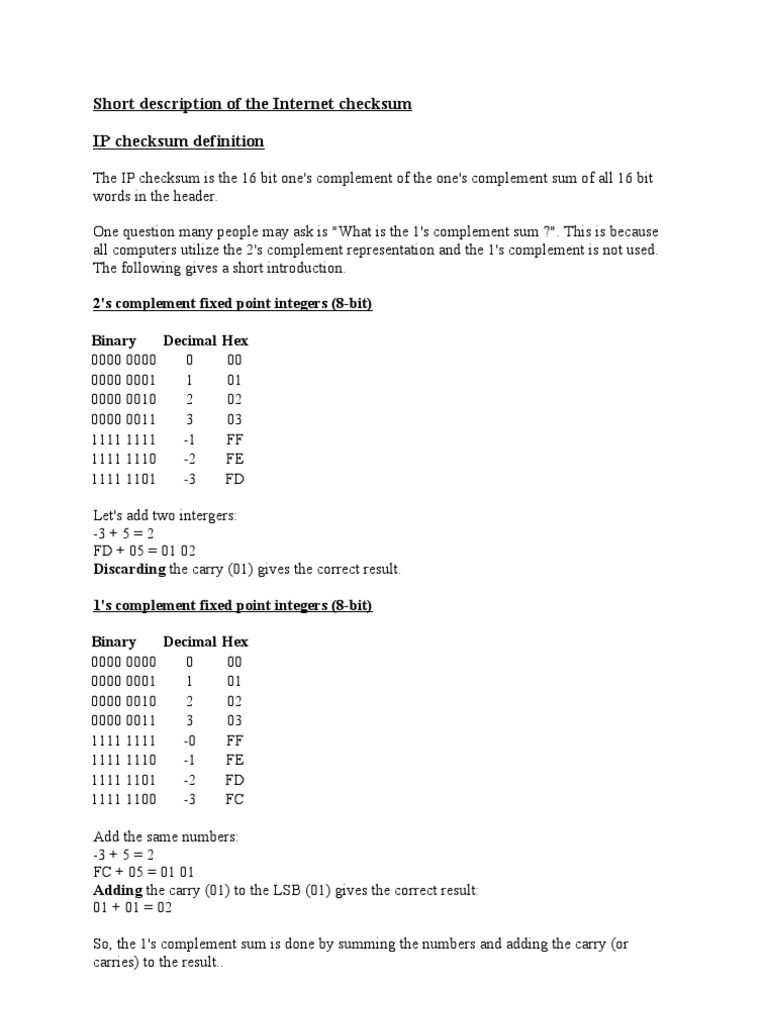 Internet Checksum Port Computer Networking Transmission Control Protocol