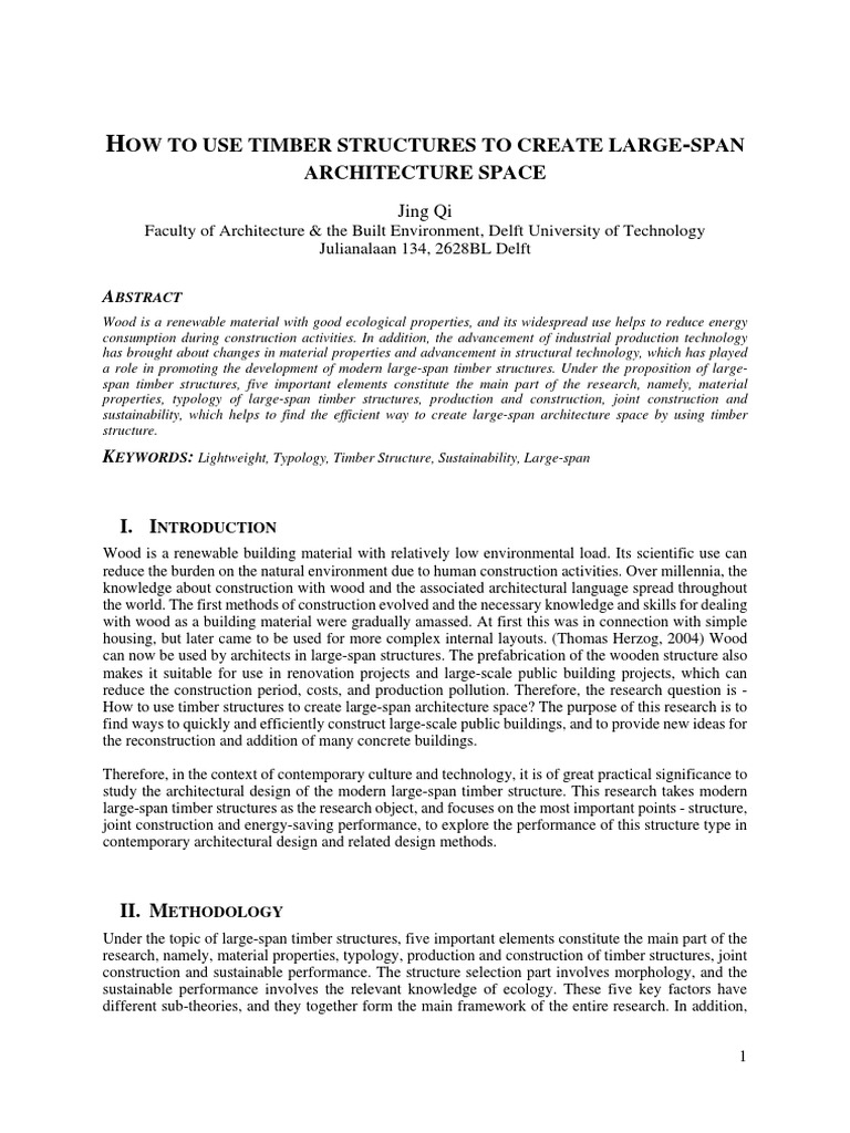 Large-Span Timber Structure Design | PDF | Truss | Building Insulation