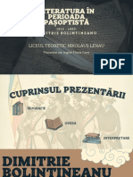 Proiect Literatura În Perioada Pașoptistă