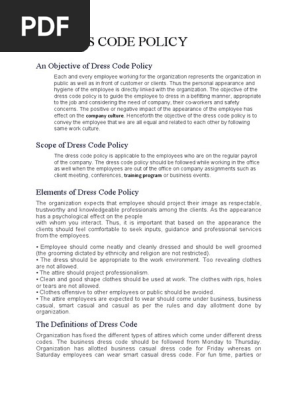 Employee Dress Code Guidelines | PDF | Clothing