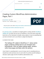 Creating Custom WordPress Administration Pages, Part 1