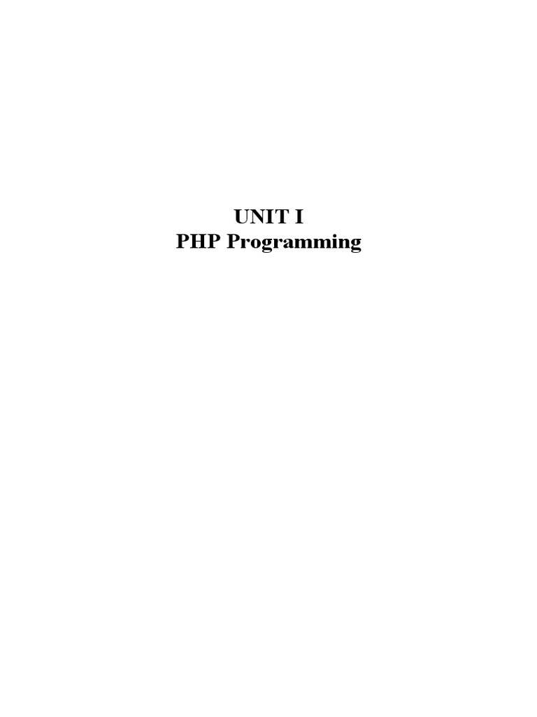 PHP - Programming - Basics | PDF | Control Flow | Php