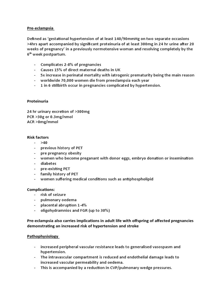 Pre Eclampsia PDF Hypertension Medical Specialties