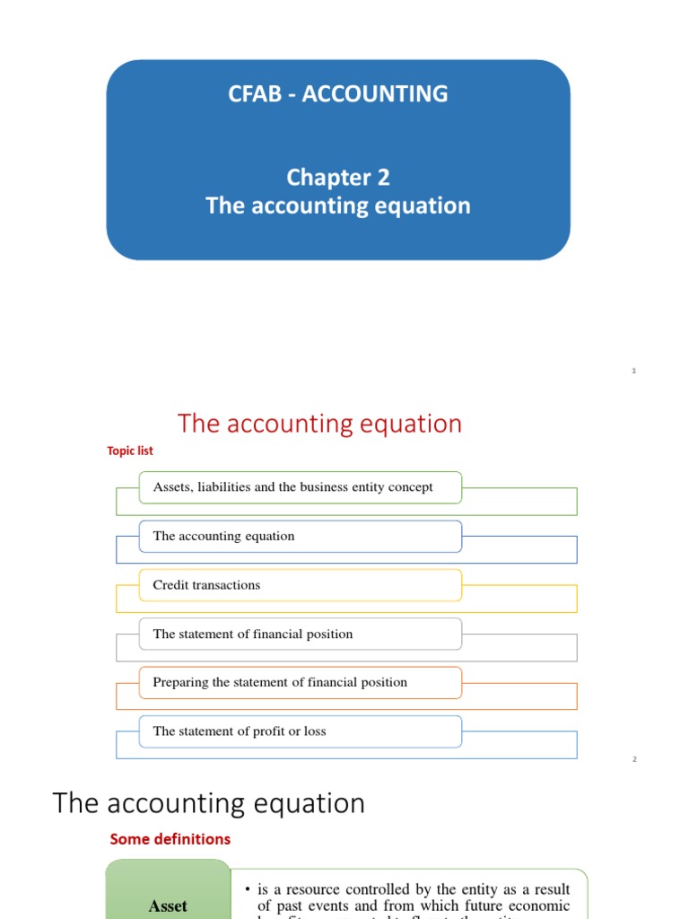 CFAB Accounting Chap02 Accounting Equation | PDF | Debits And Credits ...