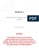 Role of Financial Reporting and Financial Intermediaries in Capital Market Module 1 (Class 2and 3) 