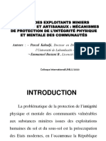 Droits Des Exploitants Miniers Industriels Et Artisanaux en RD Congo