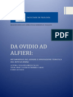 Da Ovidio Ad Alfieri: Metamorfosi Del Genere e Innovazione Tematica Nel Mito Di Mirra