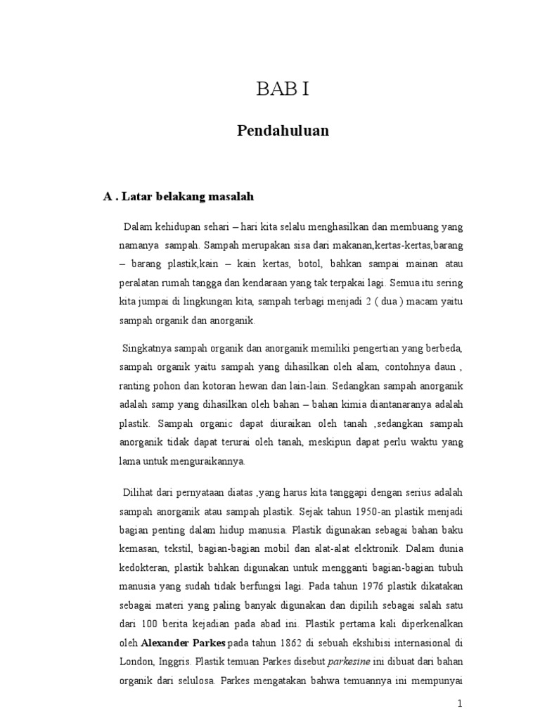 Makalah Pemanfaatan Sampah Plastik