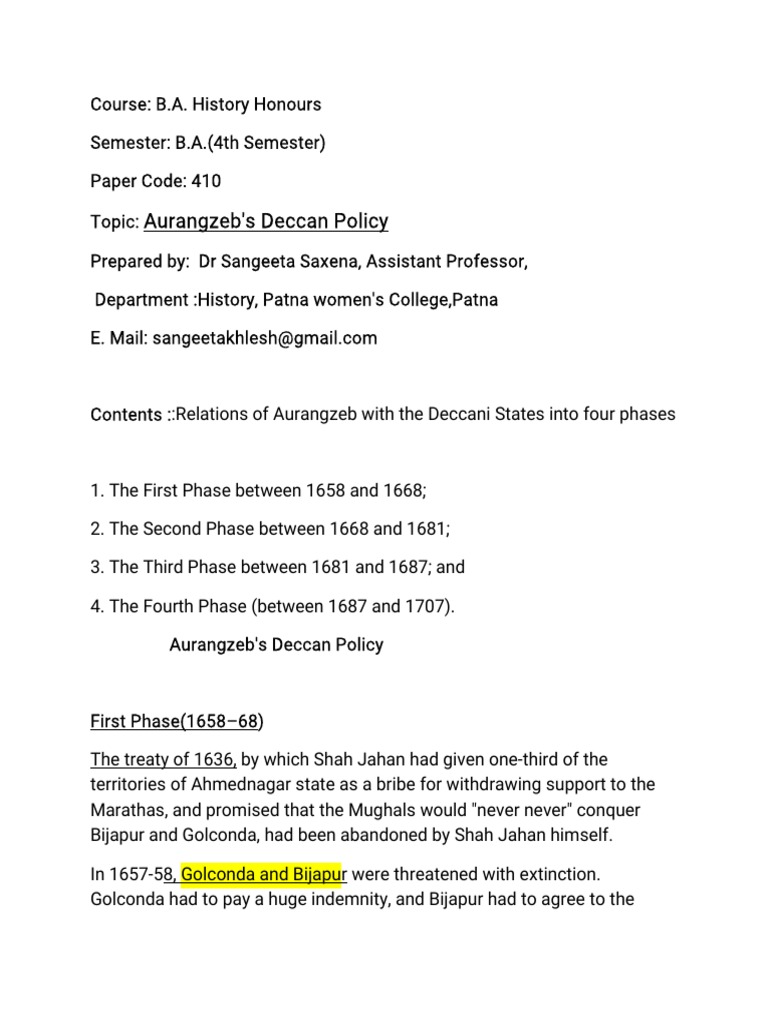 deccan-policy-of-aurangzeb-pdf-mughal-empire