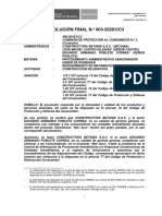 RESOLUCIÓN FINAL N.º 003-2020/CC3: Comisión de Protección Al Consumidor #3 Sede Central EXPEDIENTE N.º 496-2018/CC3