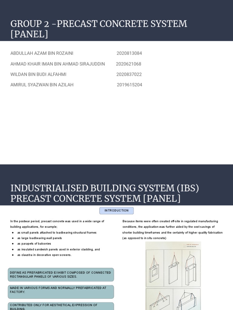 Group 2 (Panel System) | PDF | Precast Concrete | Concrete