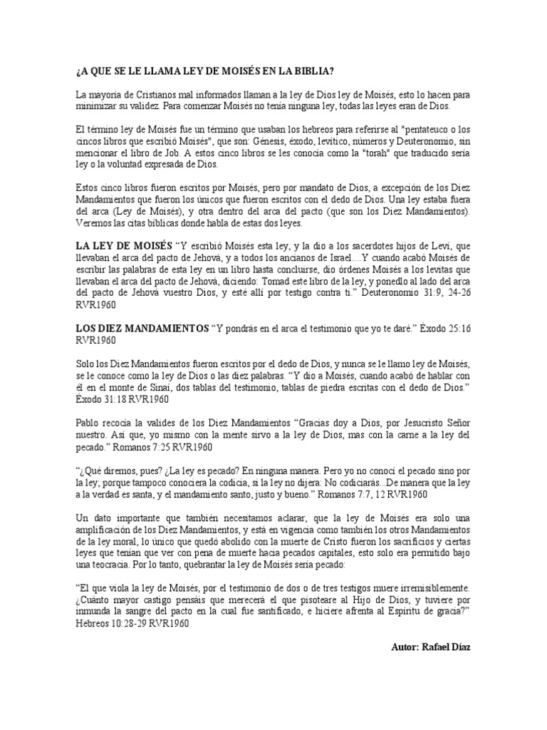 La Ley de Moisés en la Biblia PDF Moisés Diez
