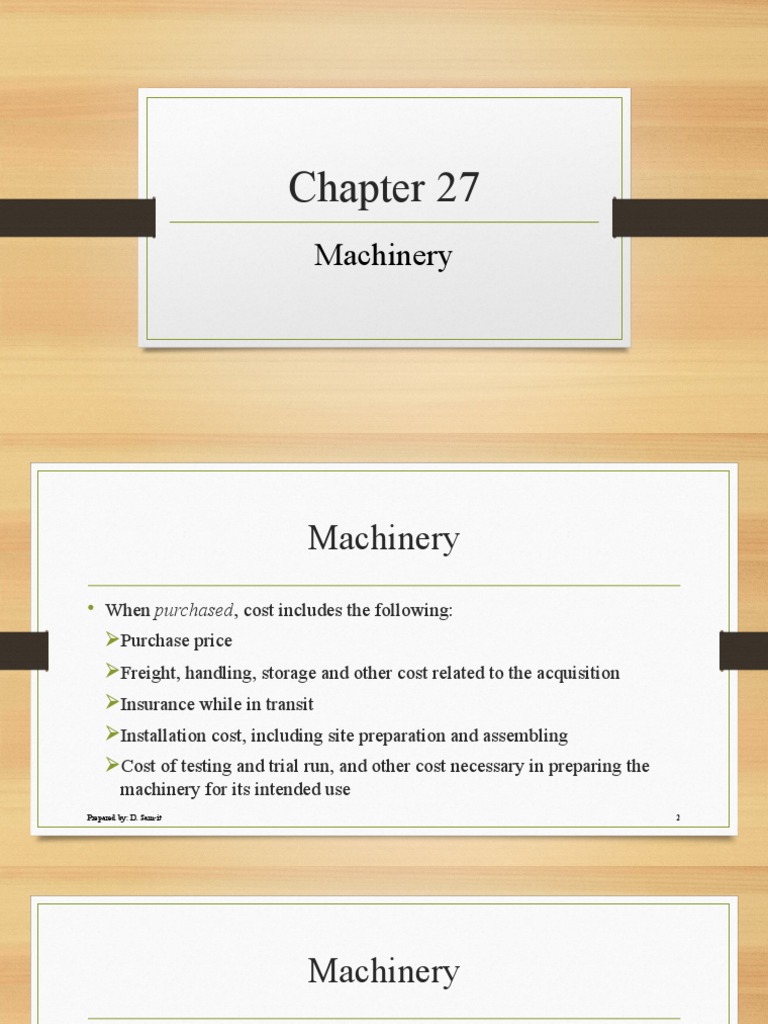 Machinery Accounting and Costs | PDF | Expense | Cost
