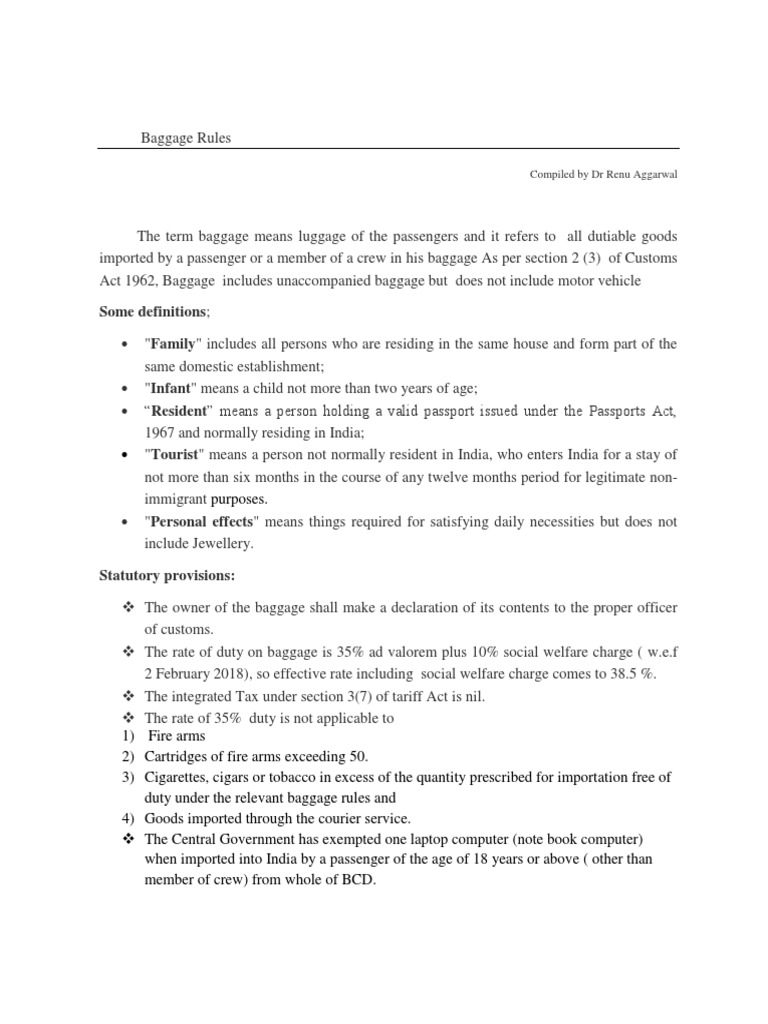 GST Baggage Rules PDF Baggage Refrigerator