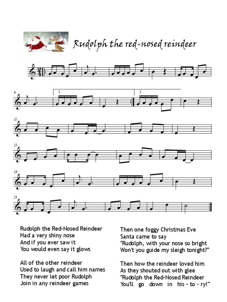 Rudolph The Reindeer - Partitura y Letra | PDF