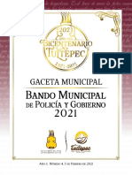 Bando Municipal de Policía y Gobierno Tultepec 2021
