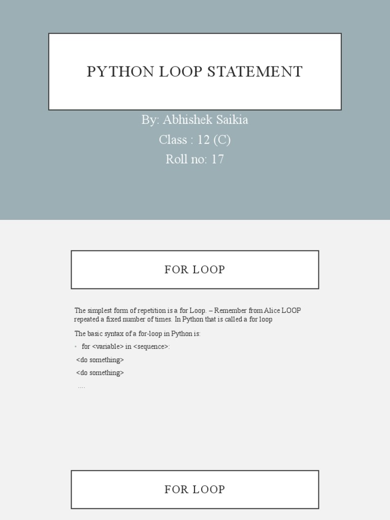 Python For Loop Basics Explained | PDF | Control Flow | Subroutine