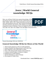 World Rivers - World General Knowledge MCQs
