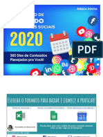 Calendário 2020 Midias Sociais Rebeca Rocha