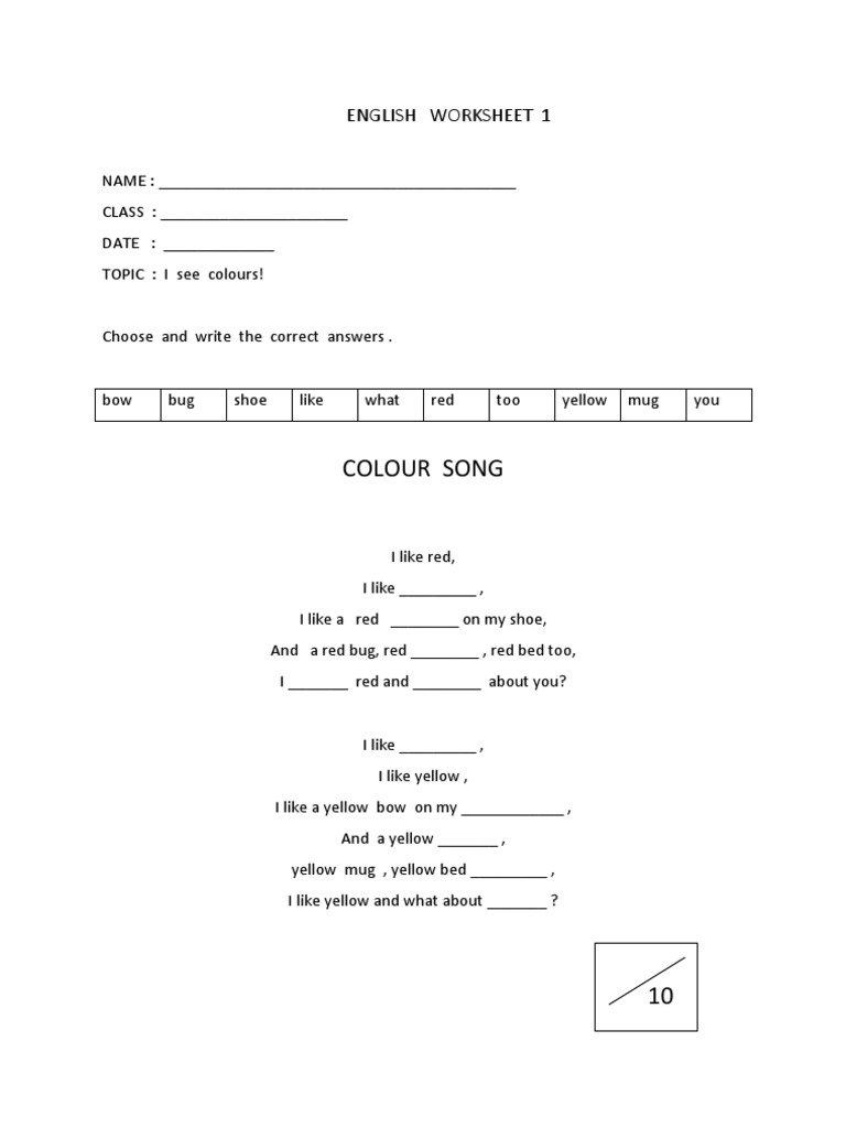 Colour Recognition Worksheet | PDF | Art