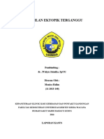 Kehamilan Ektopik Terganggu: Pembimbing: DR., Wahyu Jatmika, Spog Disusun Oleh: Monica Halim (11-2015-148)