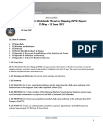 U.S. Navy Office of Naval Intelligence Worldwide Threat to Shipping (WTS) Report, 25 May to 22 June 2022