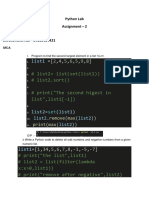 List1: # List2 List (Set (List1) ) # List2.sort # Print ("The Second Higest in List",list1 (-1) )