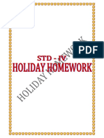 STD-IV Holiday Homework