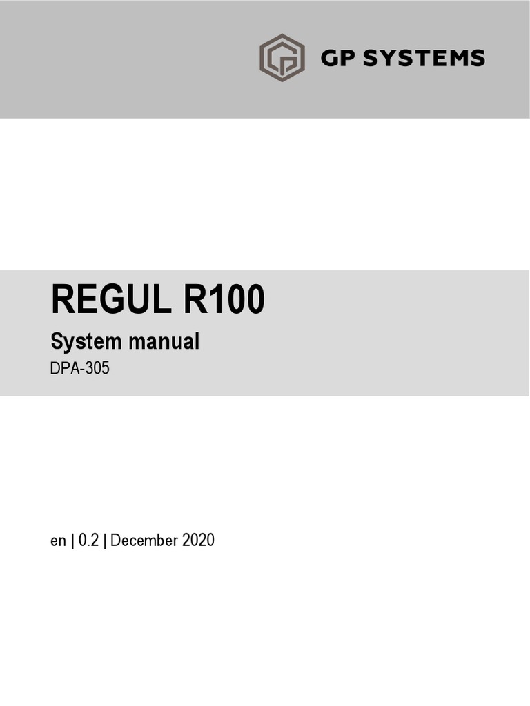 Regul R100 System Manual (DPA-305 v0.2) en - v6 | PDF | Input/Output ...