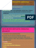 Beyli̇kten Devlete Osmanli Si̇yaseti̇