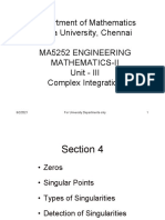 Department of Mathematics Anna University, Chennai Ma5252 Engineering Mathematics-Ii Unit - III Complex Integration