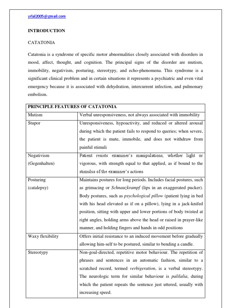 Understanding Catatonia Features | PDF | Electroconvulsive Therapy ...