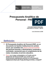 Presupuesto Analitico de Personal 2009