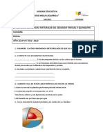 Evaluación de Ciencias Naturales Del Segundo Parcial II Quimestre