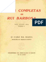 Obras Completas Rui Barbosa: O Caso Bahia