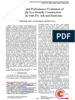 Fabrication and Performance Evaluation of Lightweight Eco-Friendly Construction Bricks Made With Fly Ash and Bentonite