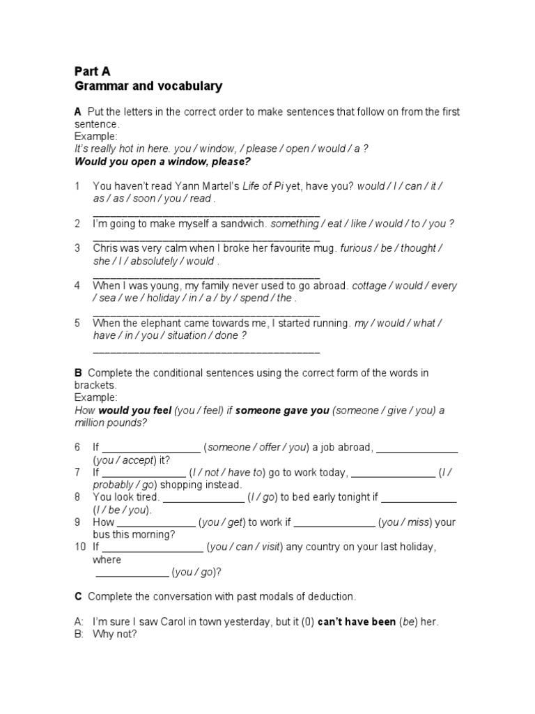 Grammar and Vocabulary Exercises | PDF | Language Arts & Discipline ...