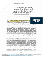 Strong Demands and Weak Institutions The Origins and Evolution of The Democratic Deficit in The Philippines