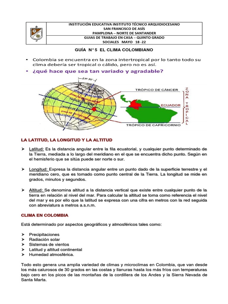 Climas de Colombia para niños de primaria | PDF | Clima | Entorno natural