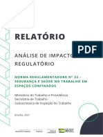 Relatório Análise de Impacto Regulatório Norma Regulamentadora #33 - Segurança e Saúde No Trabalho em Espaços Confinados