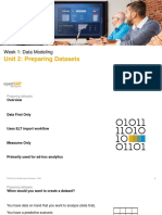 Unit 2: Preparing Datasets: Week 1: Data Modeling
